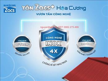 Sản phẩm Tôn Zacs+ Hoa Cương AZ100 công nghệ INOK 4X 3 lớp