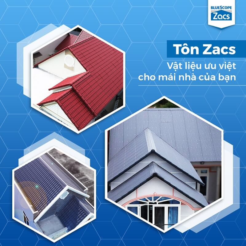 Tôn Zacs Bluescope - Vật Liệu Lợp Mái thế hệ mới